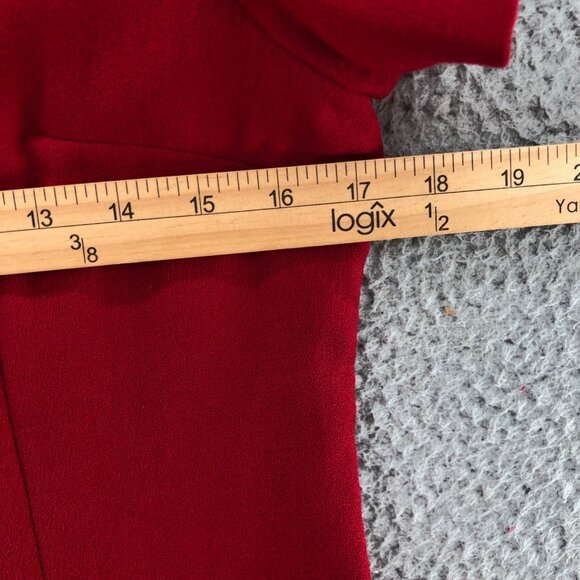Talbots Dress Womens 6 Petite Red Wool Sheath Crepe Mini Short Sleeve Vintage - Picture 9 of 13